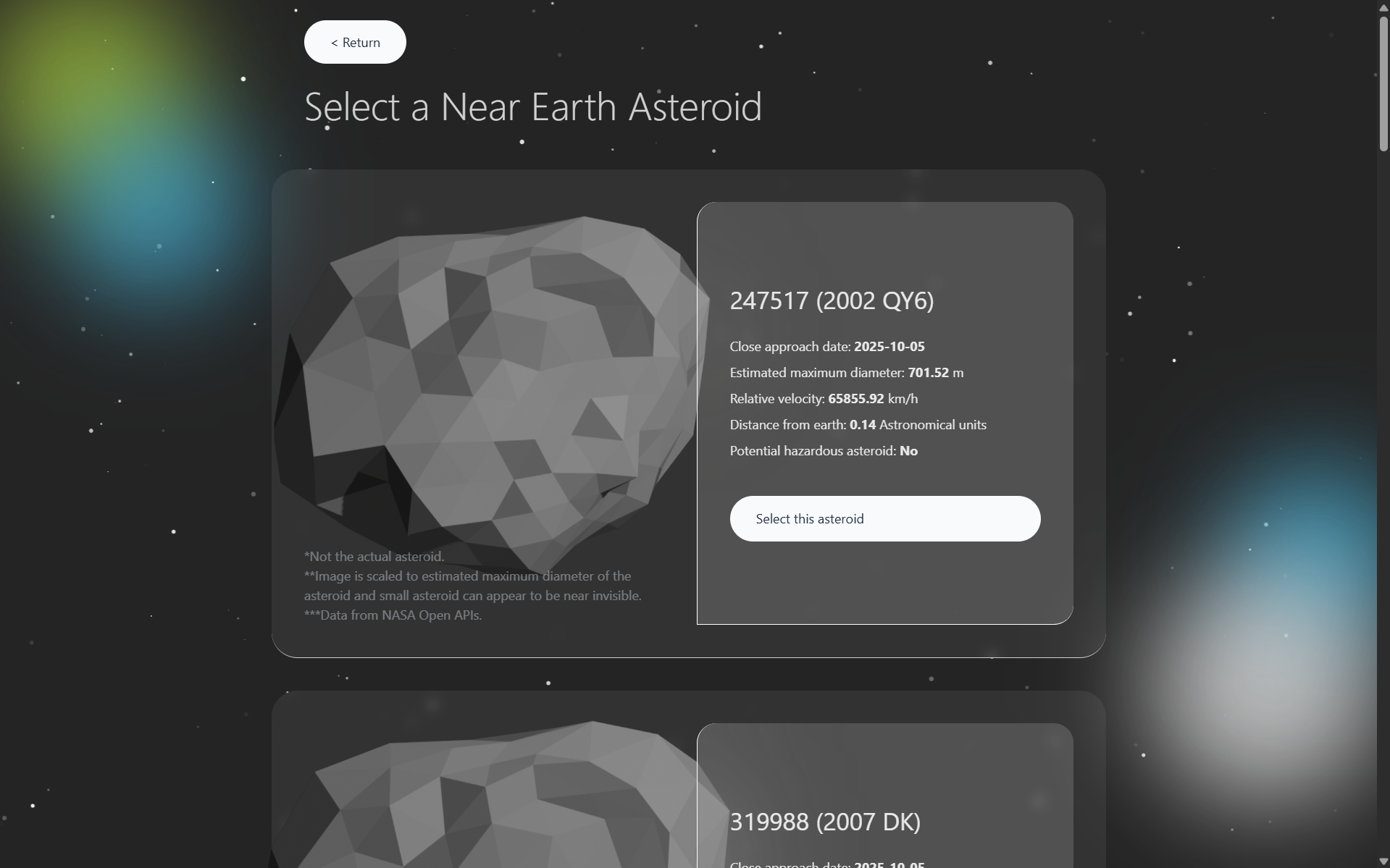 Deja / Select Asteroid